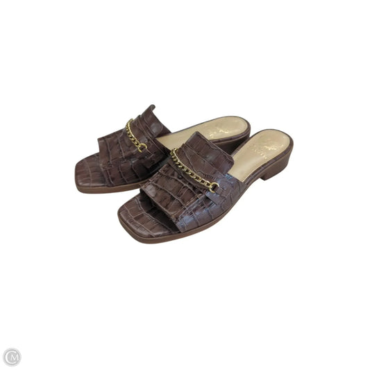 Sandals Heels Block By Vince Camuto In Brown, Size: 9