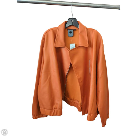 Jacket Leather By Ashley Stewart In Orange, Size: 3x