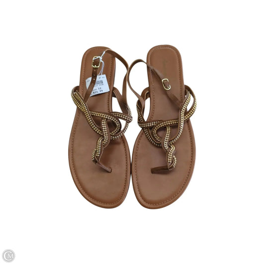 Sandals Flats By American Eagle In Brown & Gold, Size: 12