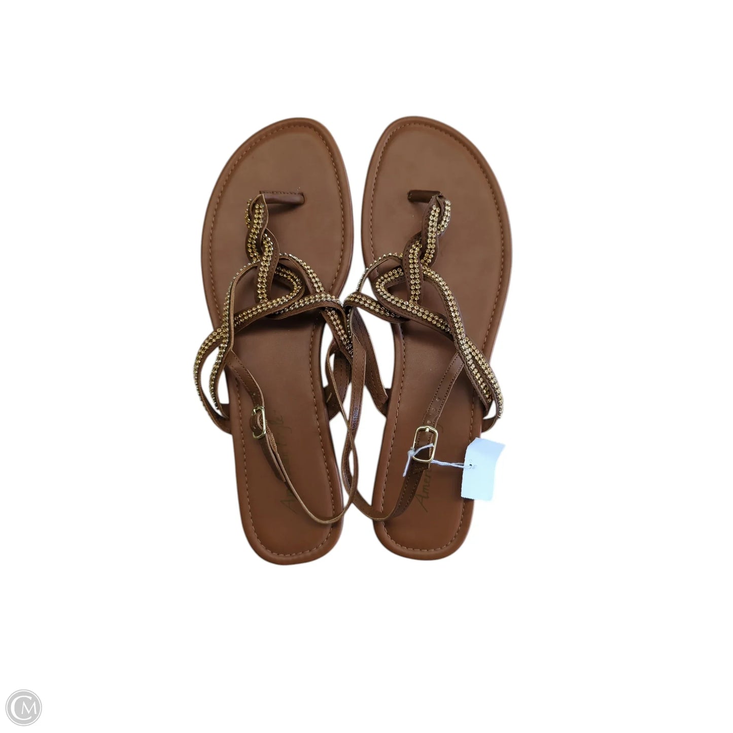 Sandals Flats By American Eagle In Brown & Gold, Size: 12