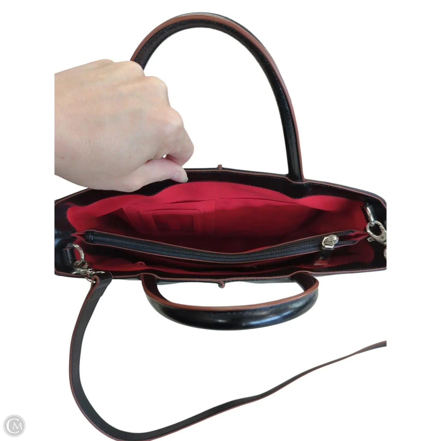 Handbag Leather By Hobo Intl, Size: Medium