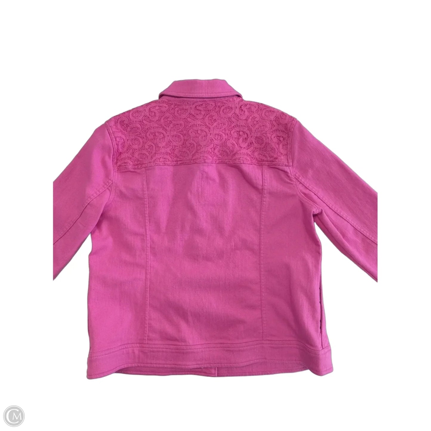Jacket Denim By Liz Claiborne In Pink Denim, Size: L