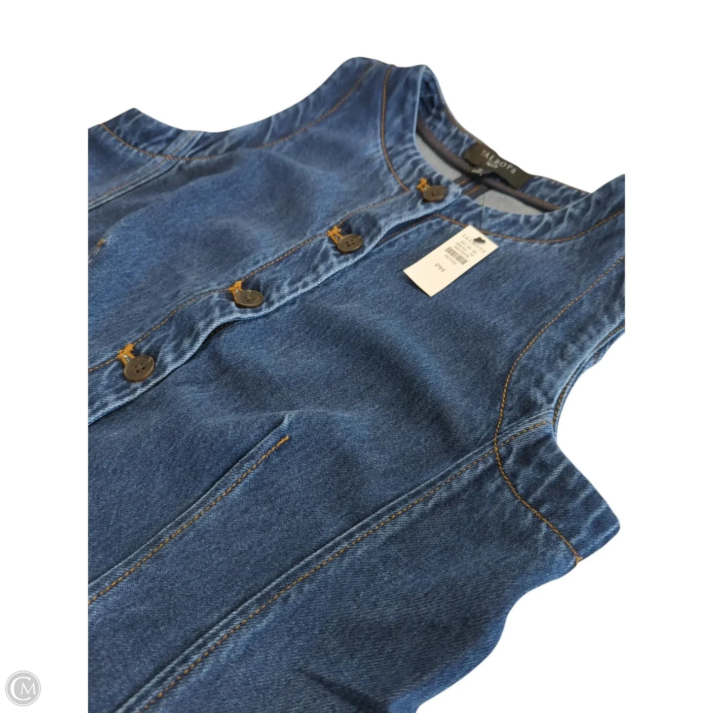 Vest Other By Talbots In Blue Denim, Size: Mp
