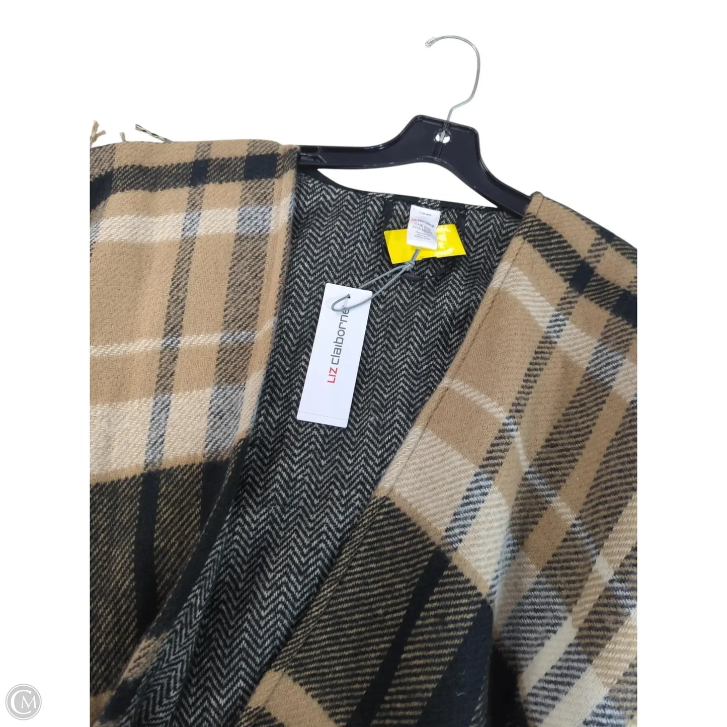 Shawl By Liz Claiborne In Plaid Pattern, Size: Osfm