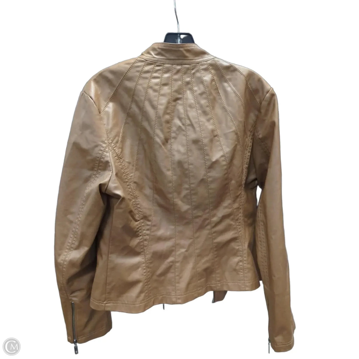 Jacket Moto By Clothes Mentor In Brown, Size: M