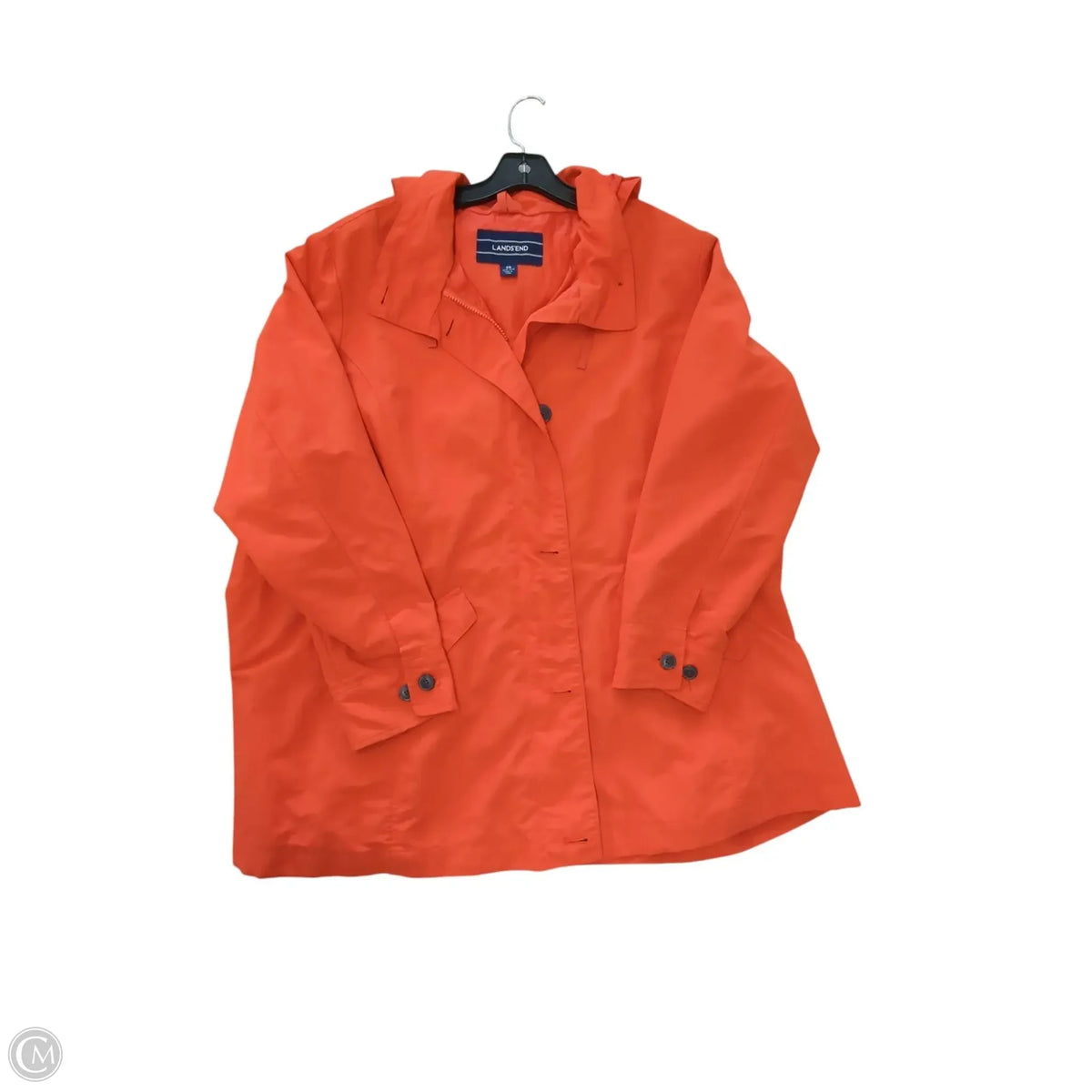 Jacket Windbreaker By Lands End In Orange, Size: 2x