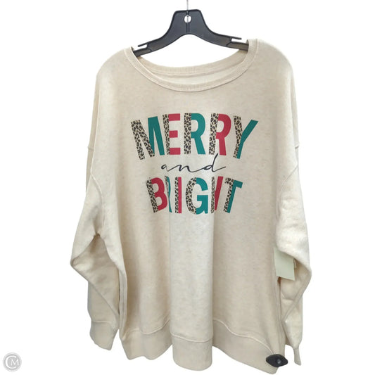 Sweater By Holiday Time In Cream, Size: 3x