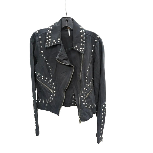 Jacket Denim By Free People In Black Denim, Size: S