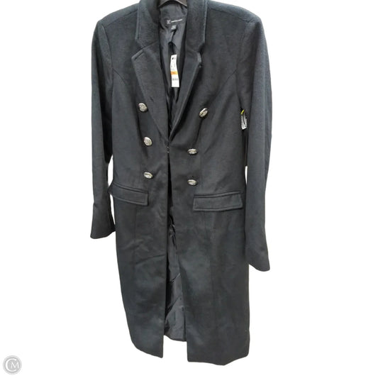 Coat Trench Coat By Inc In Black & Silver, Size: S