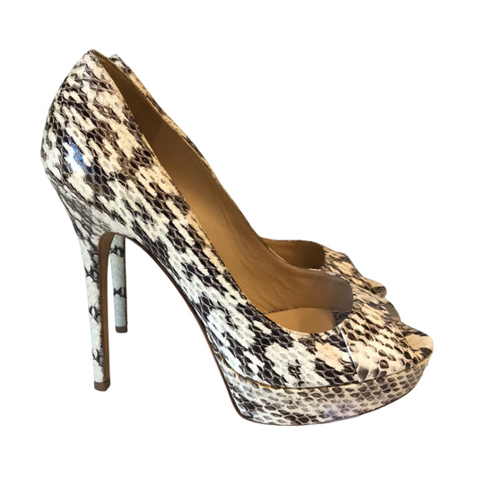 Shoes Luxury Designer By Jimmy Choo In Snakeskin Print, Size:8.5