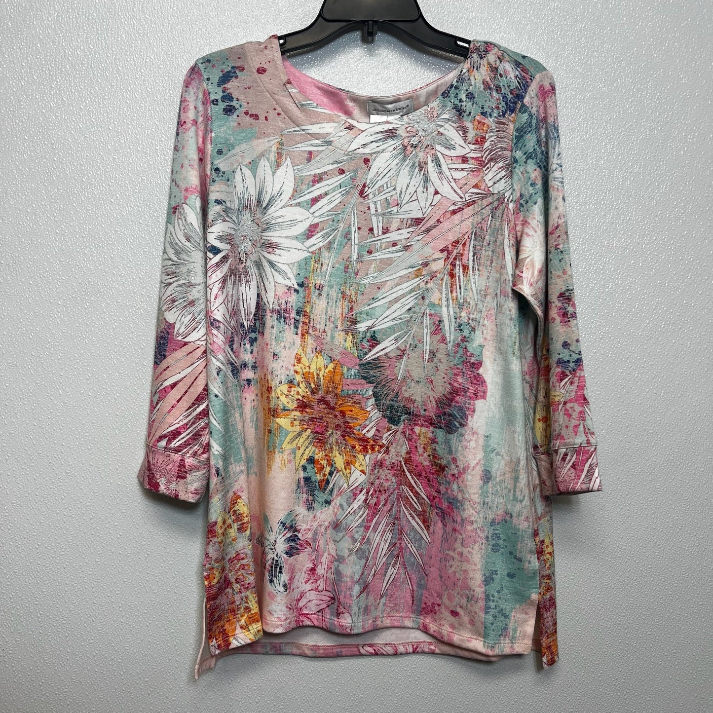 Top Long Sleeve By Christopher And Banks In Print, Size: L