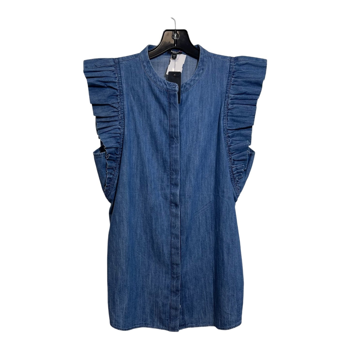 Top Sleeveless By Express In Denim, Size: M