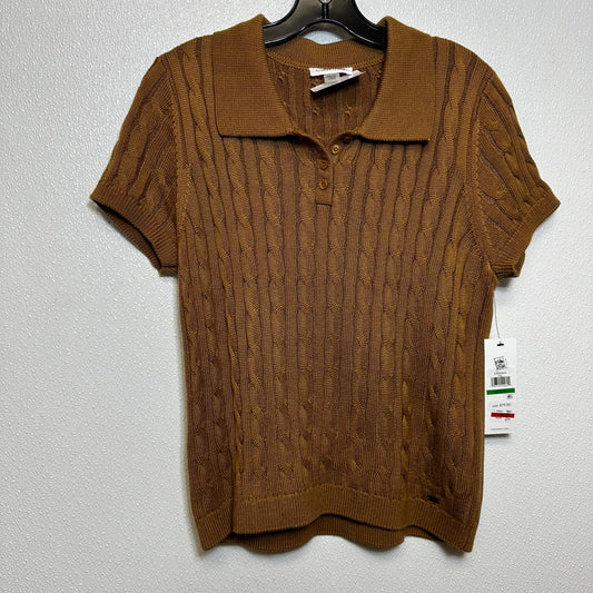 Top Short Sleeve By Calvin Klein O In Wheat, Size: L