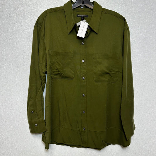 Top Long Sleeve By Banana Republic O In Olive, Size: L