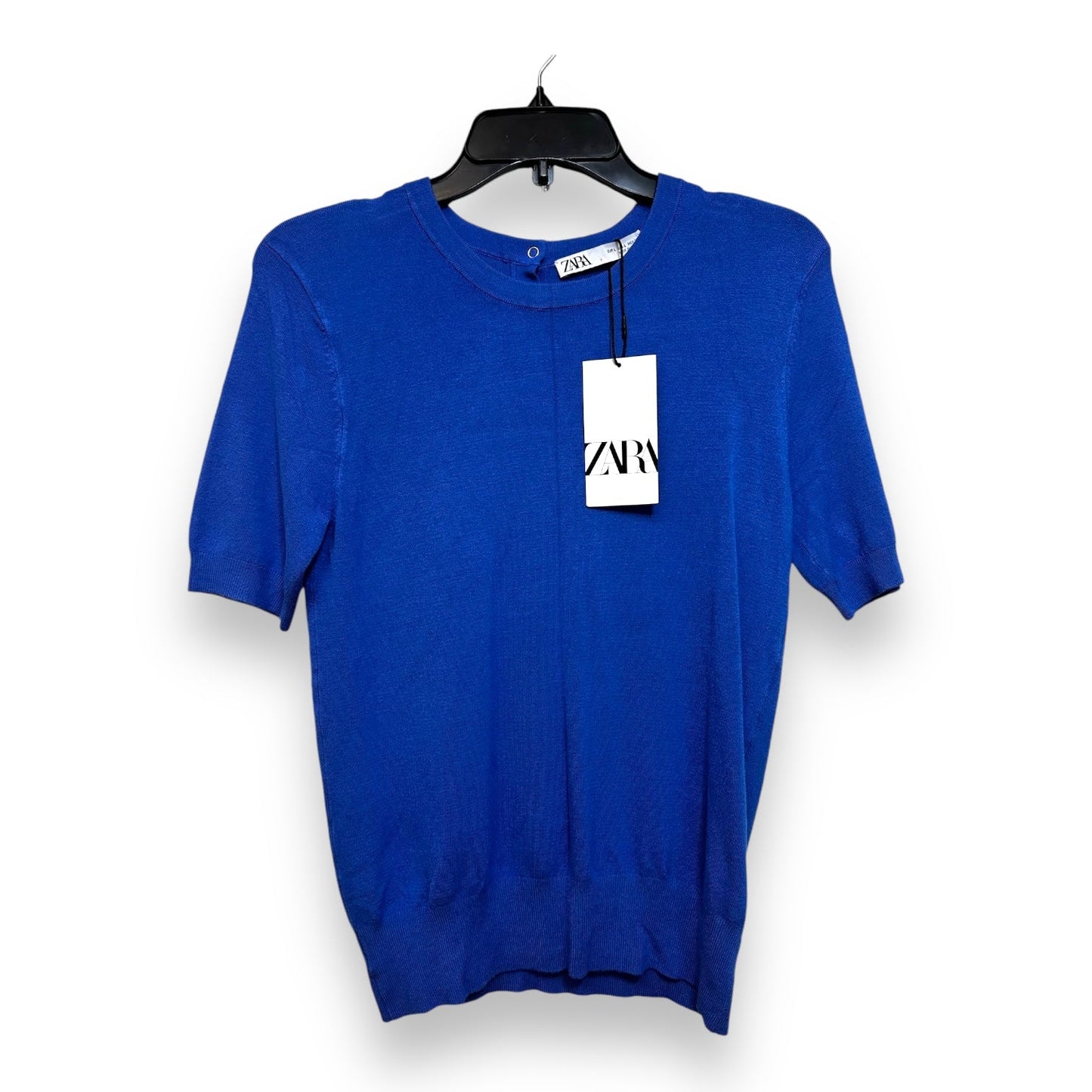 Top Short Sleeve By Zara In Royal Blue, Size: L