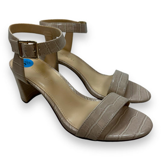 Sandals Heels Block By Nine West Apparel In Bone, Size: 6.5