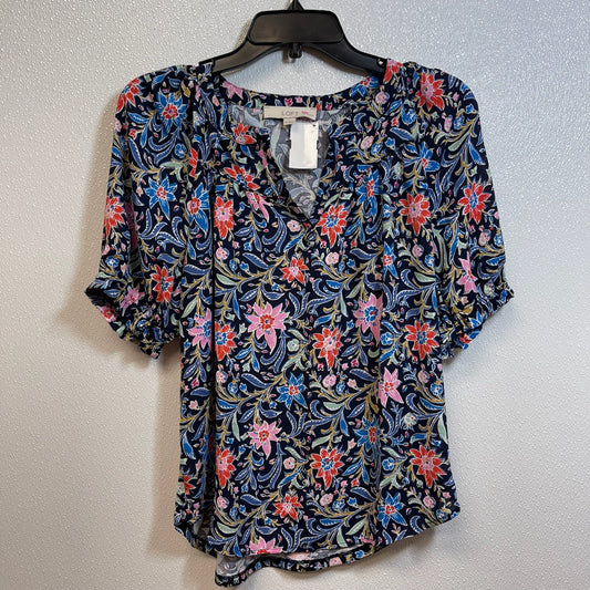 Top Short Sleeve By Loft O In Flowered, Size: S