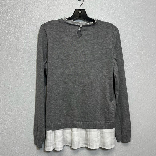 Sweater By Adrianna Papell In Grey, Size: L