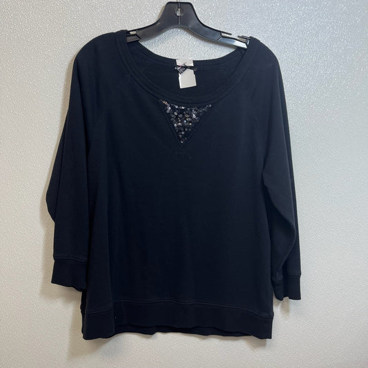 Top Long Sleeve Basic By Chaus In Black, Size: L