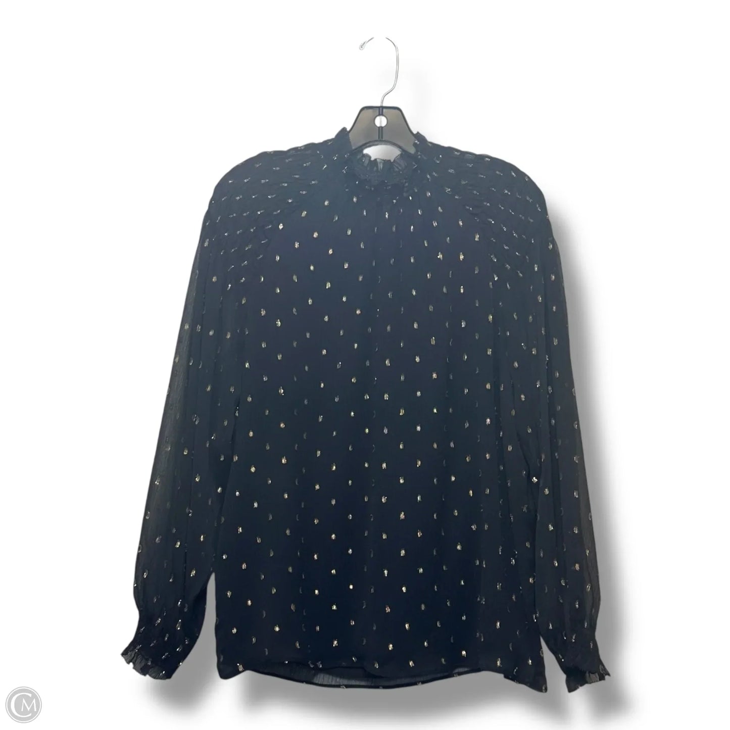 Top Long Sleeve By Ann Taylor In Polkadot, Size: L