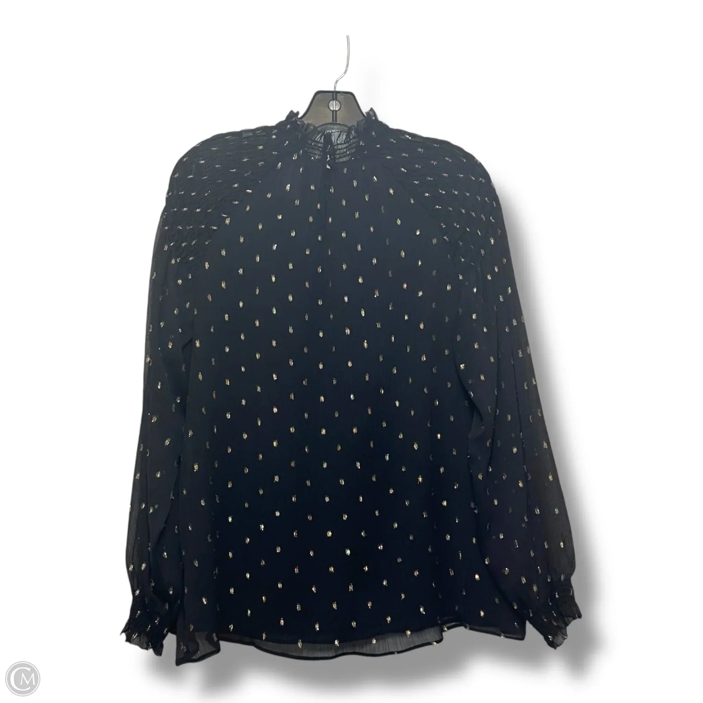 Top Long Sleeve By Ann Taylor In Polkadot, Size: L