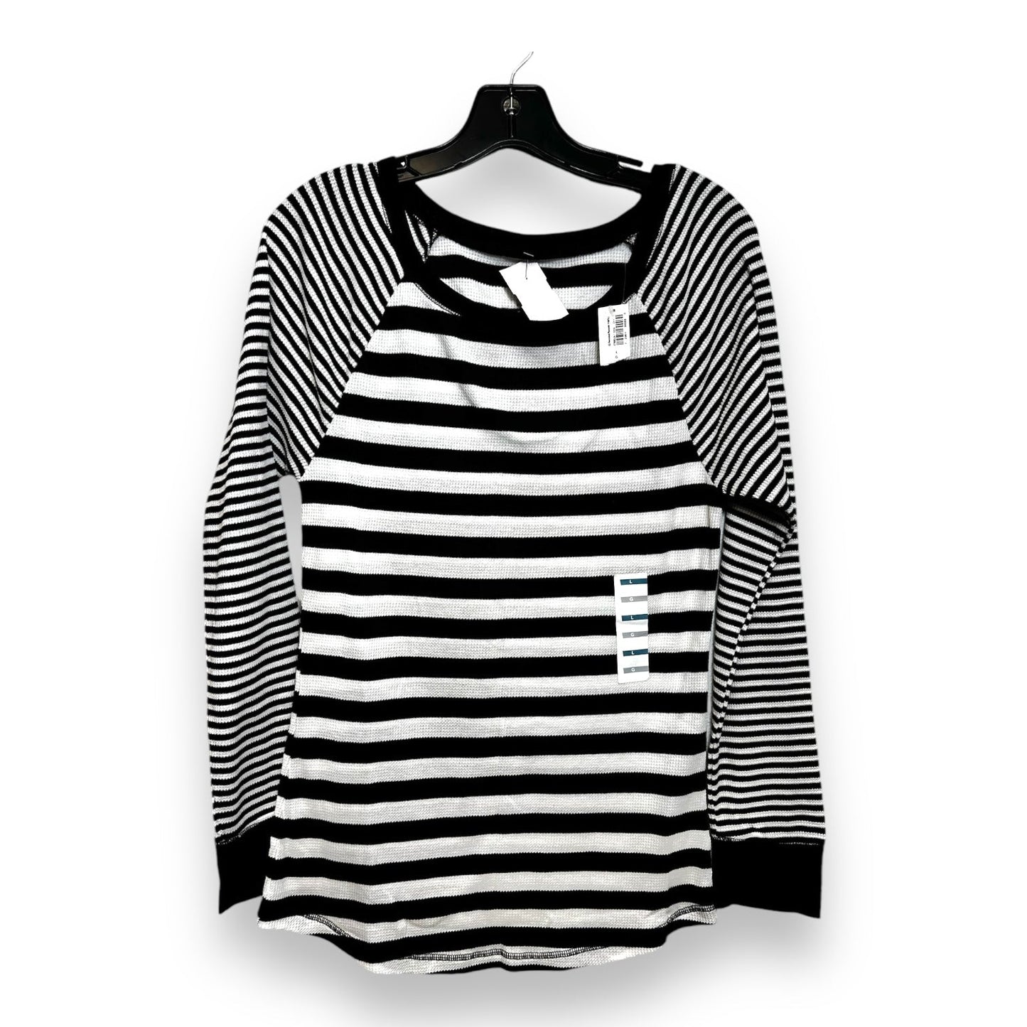 Top Long Sleeve Basic By Old Navy In Striped Pattern, Size: L