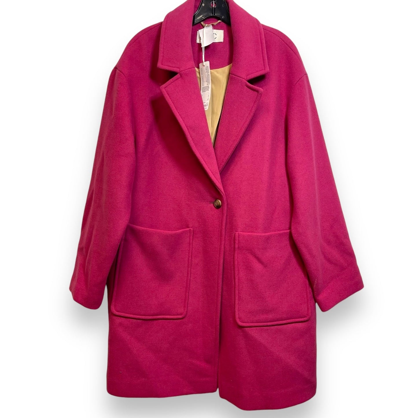 Coat Peacoat By Clothes Mentor In Pink, Size: L