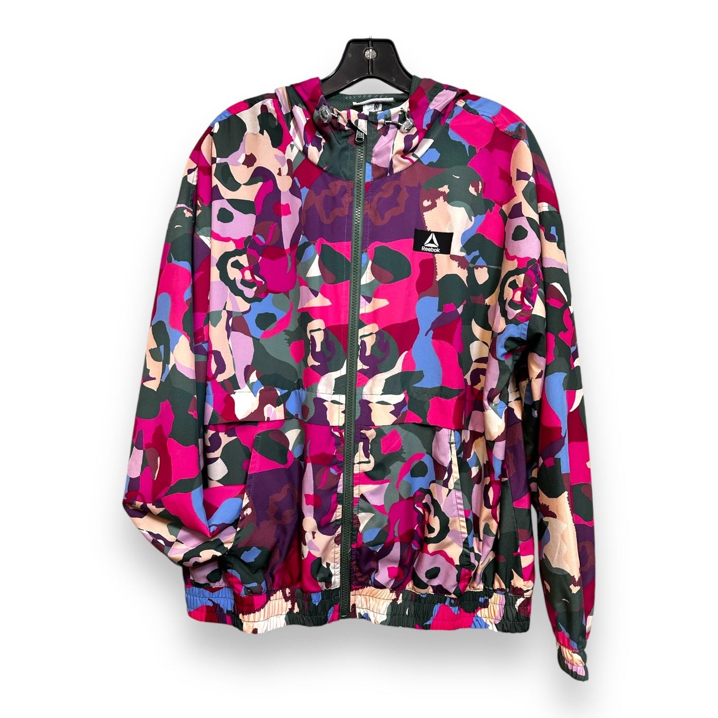 Jacket Windbreaker By Reebok In Multi-colored, Size: L