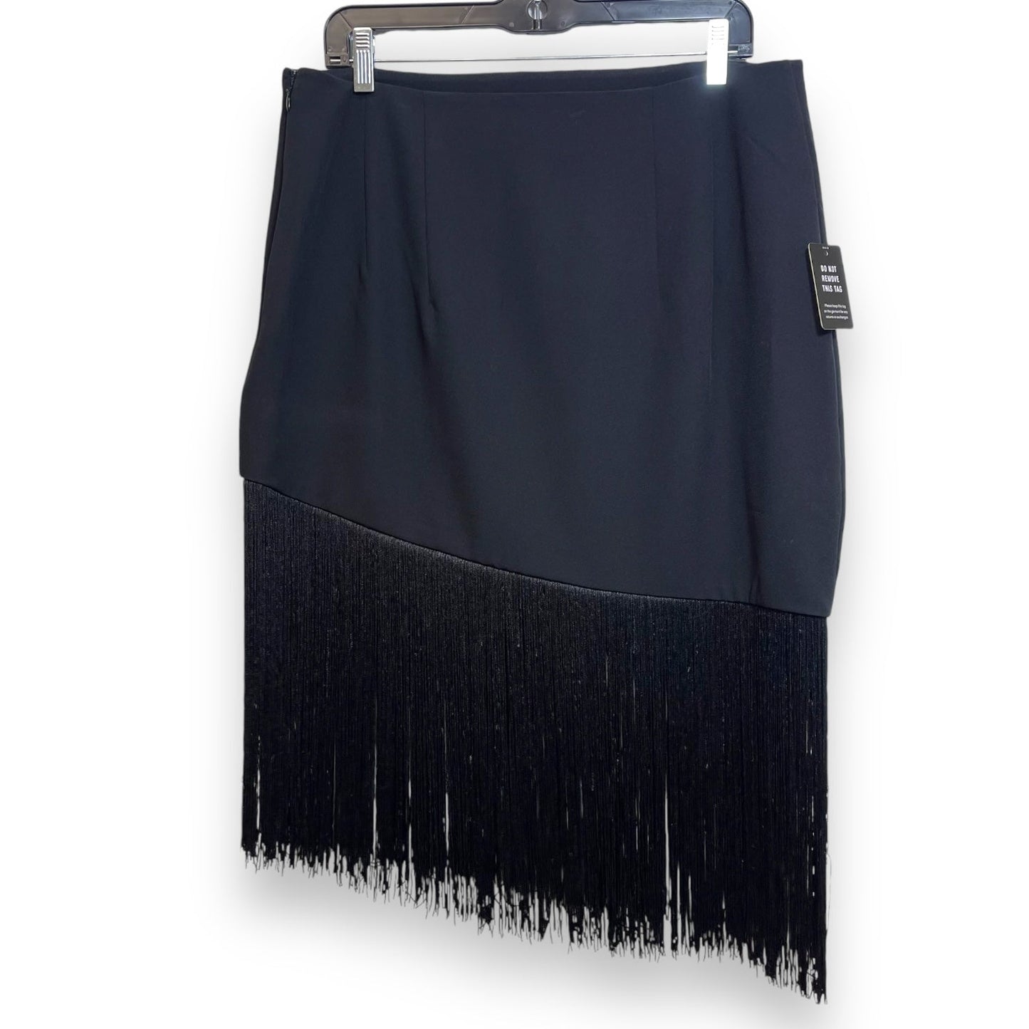 Fringe Skirt Maxi By Express In Black, Size: 14