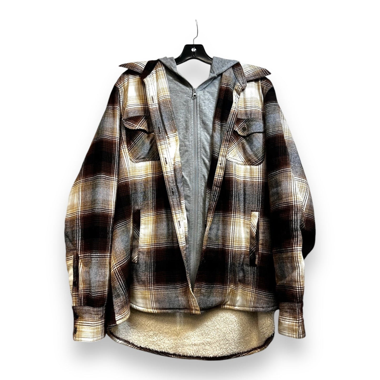 Jacket Shirt By Natural Reflections In Plaid Pattern, Size: Xxl