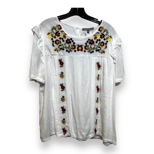 Top Short Sleeve By Daniel Rainn In Floral Print, Size: Xl