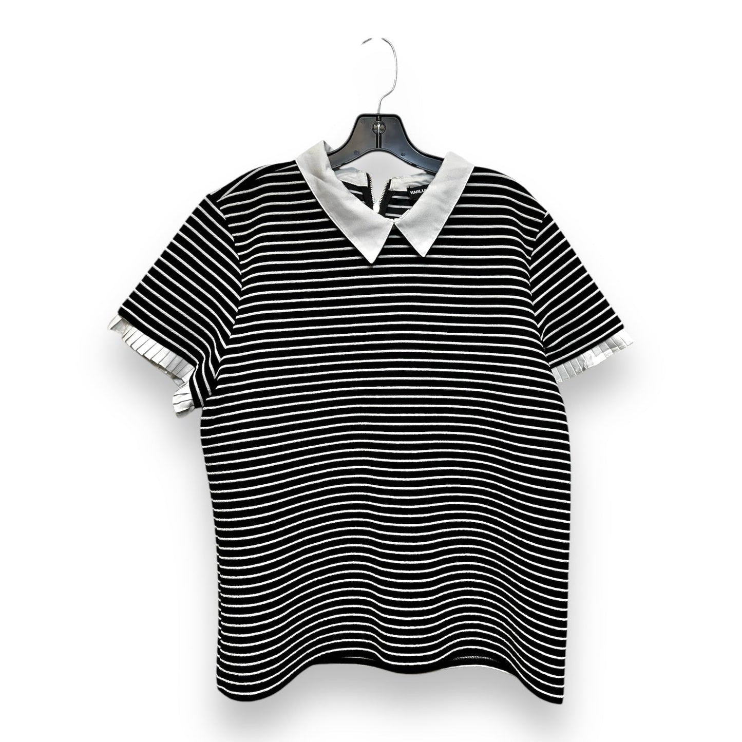 Top Short Sleeve By Karl Lagerfeld In Striped Pattern, Size: Xl