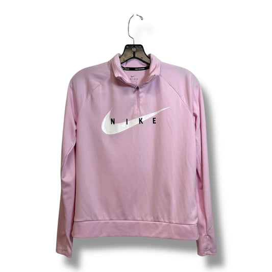 Athletic Top Long Sleeve Crewneck By Nike Apparel In Pink, Size: S