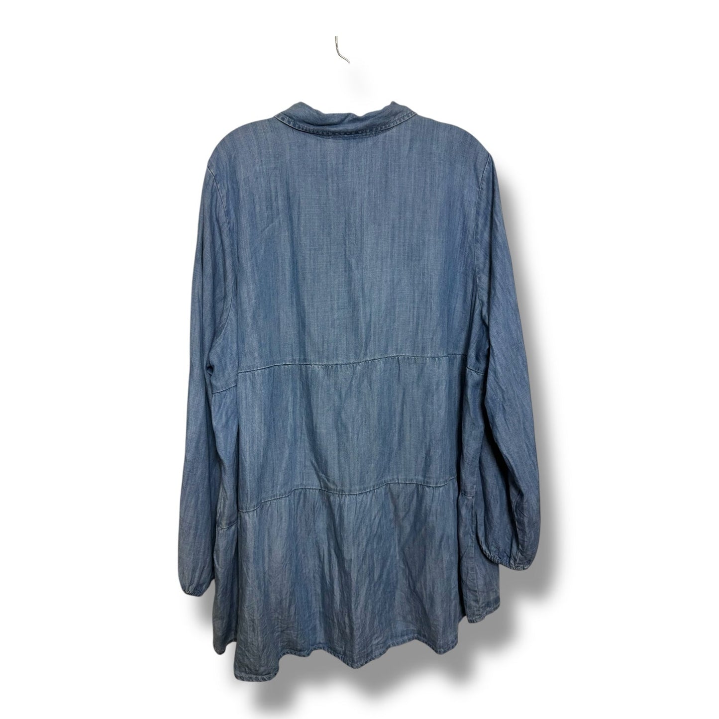 Top Long Sleeve By Style And Company In Blue Denim, Size: 3x