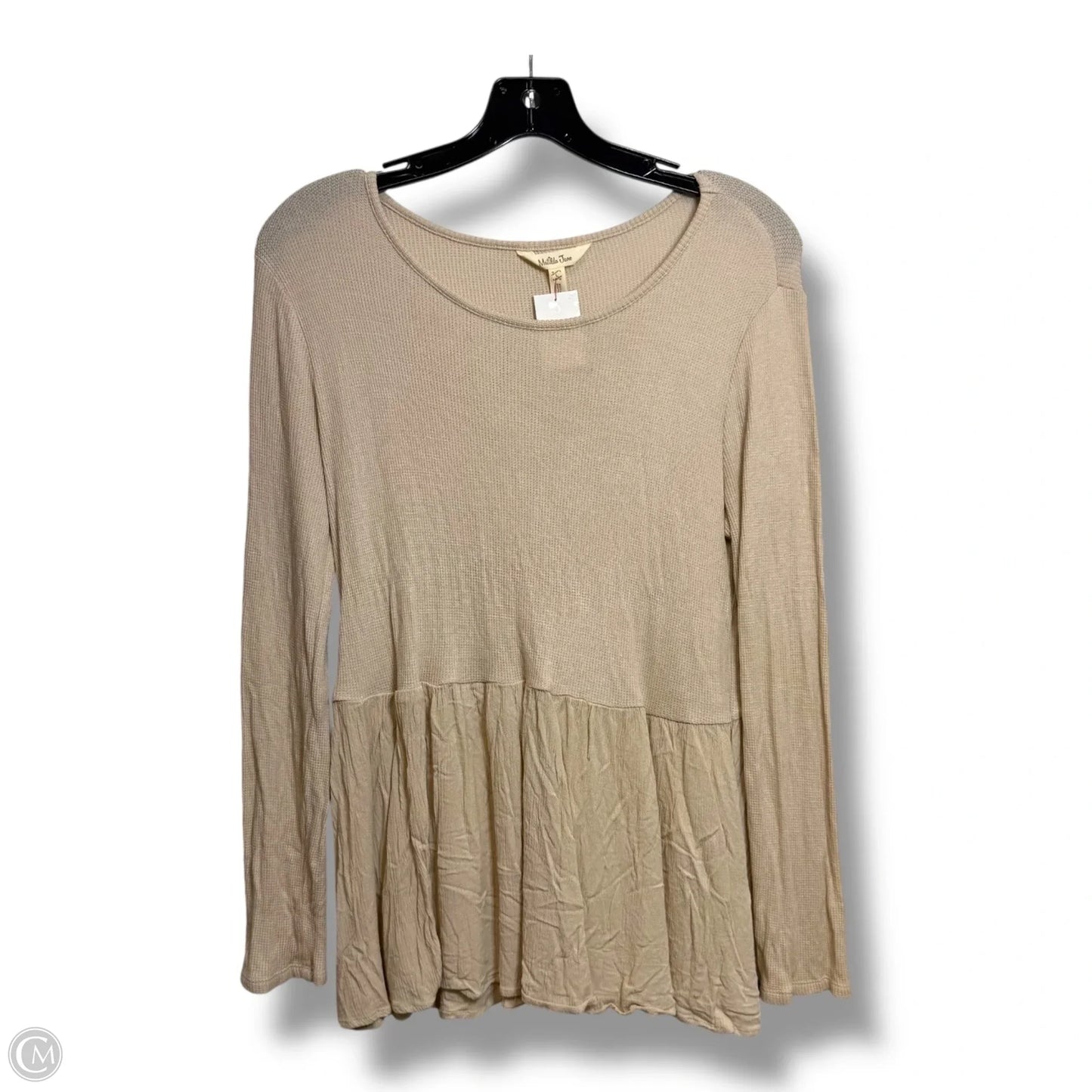 Top Long Sleeve By Matilda Jane In Tan, Size: L