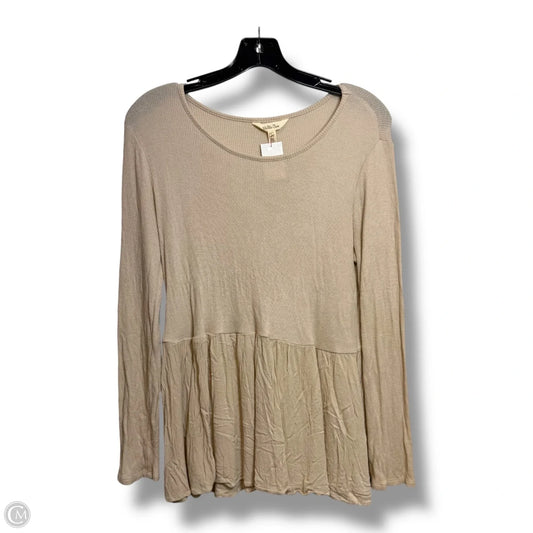 Top Long Sleeve By Matilda Jane In Tan, Size: L