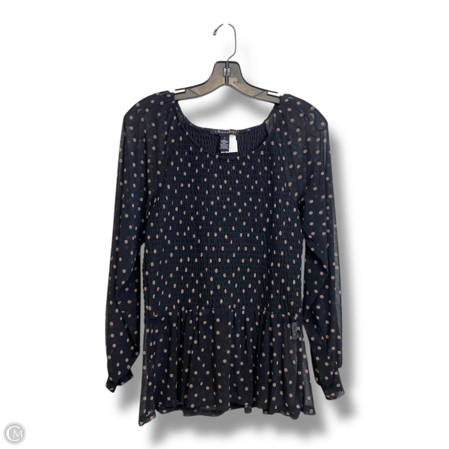 Top Long Sleeve By Clothes Mentor In Polkadot Pattern, Size: S