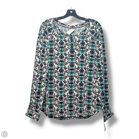 Top Long Sleeve Basic By Talbots In Floral Print, Size: Xl