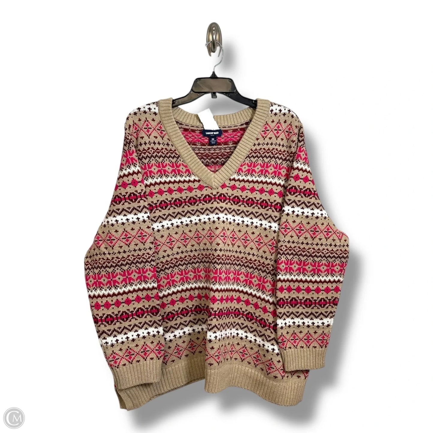 Sweater By Lands End In Striped Pattern, Size: 2x