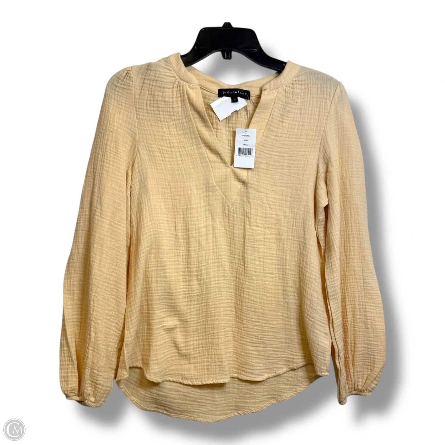 Top Long Sleeve By Gibson In Cream, Size: S