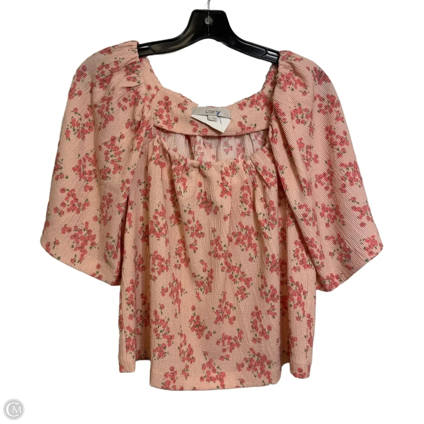 Top Short Sleeve By Loft In Floral Print, Size: Xs