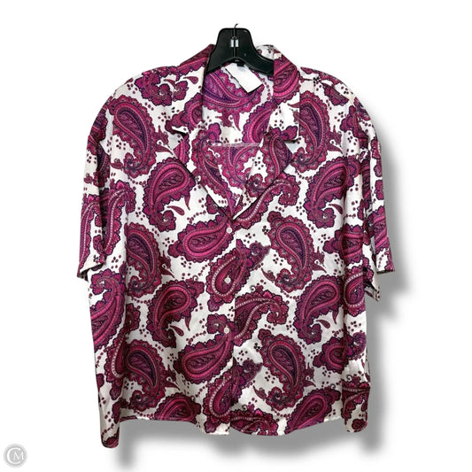 Top Short Sleeve By Express In Paisley Print, Size: L
