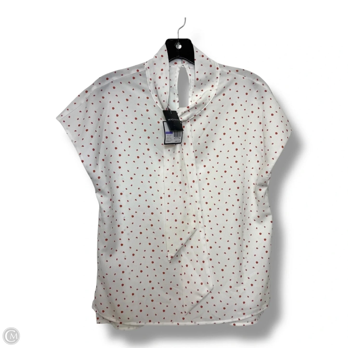 Top Short Sleeve By Madison In Polkadot Pattern, Size: S