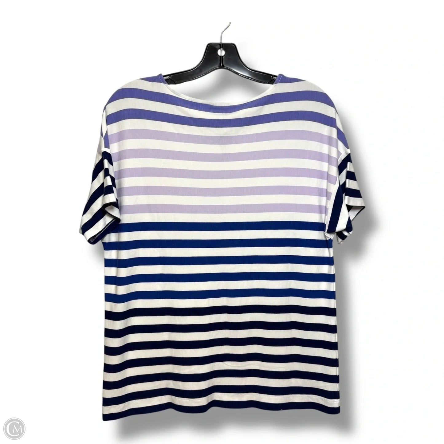 Top Short Sleeve Basic By Chicos In Striped Pattern, Size: L