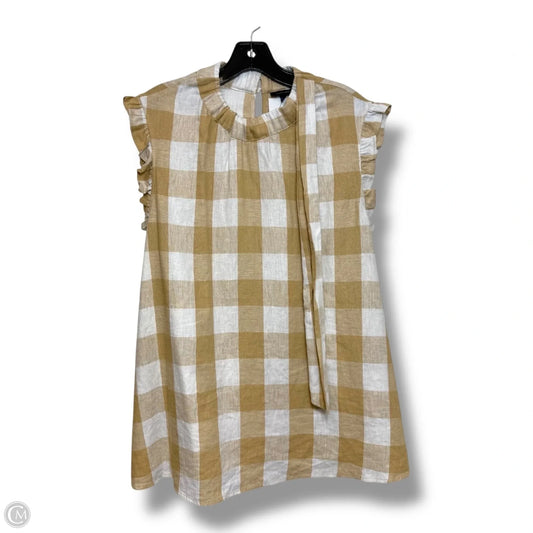 Top Sleeveless By Who What Wear In Checkered Pattern, Size: Xxl