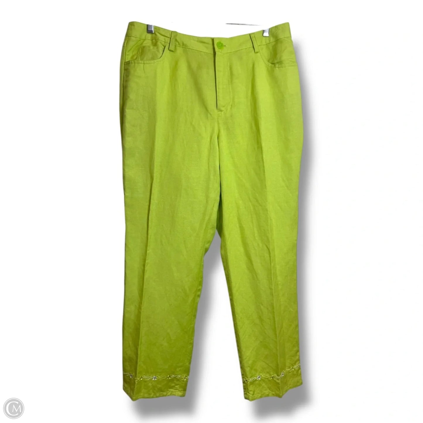 Pants Linen By Liz Claiborne In Green, Size: 12