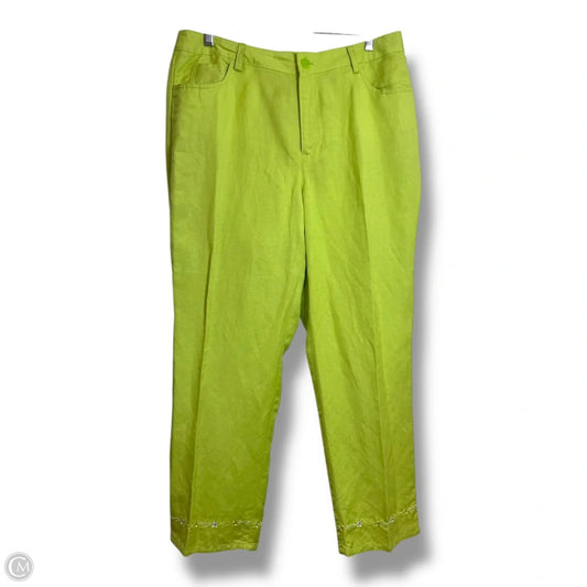 Pants Linen By Liz Claiborne In Green, Size: 12