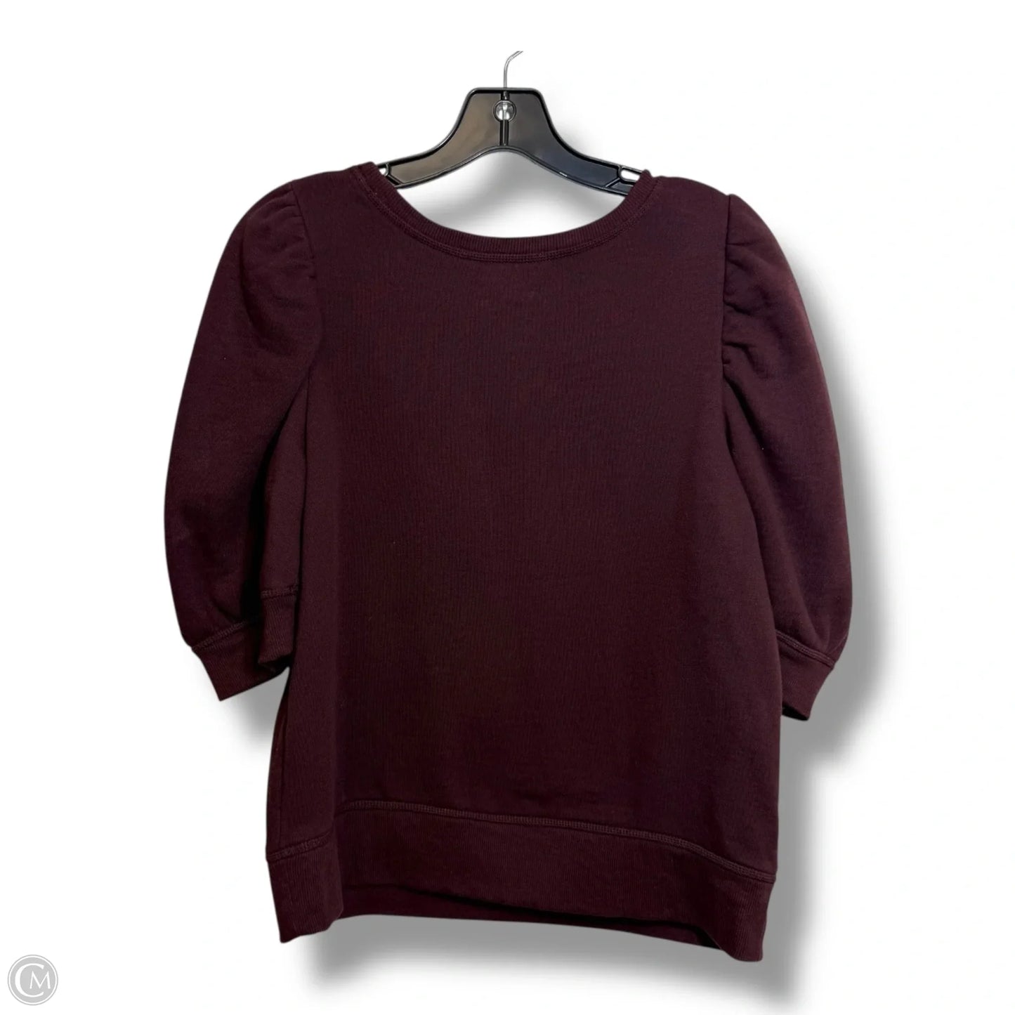 Top Short Sleeve Basic By Loft In Maroon, Size: S