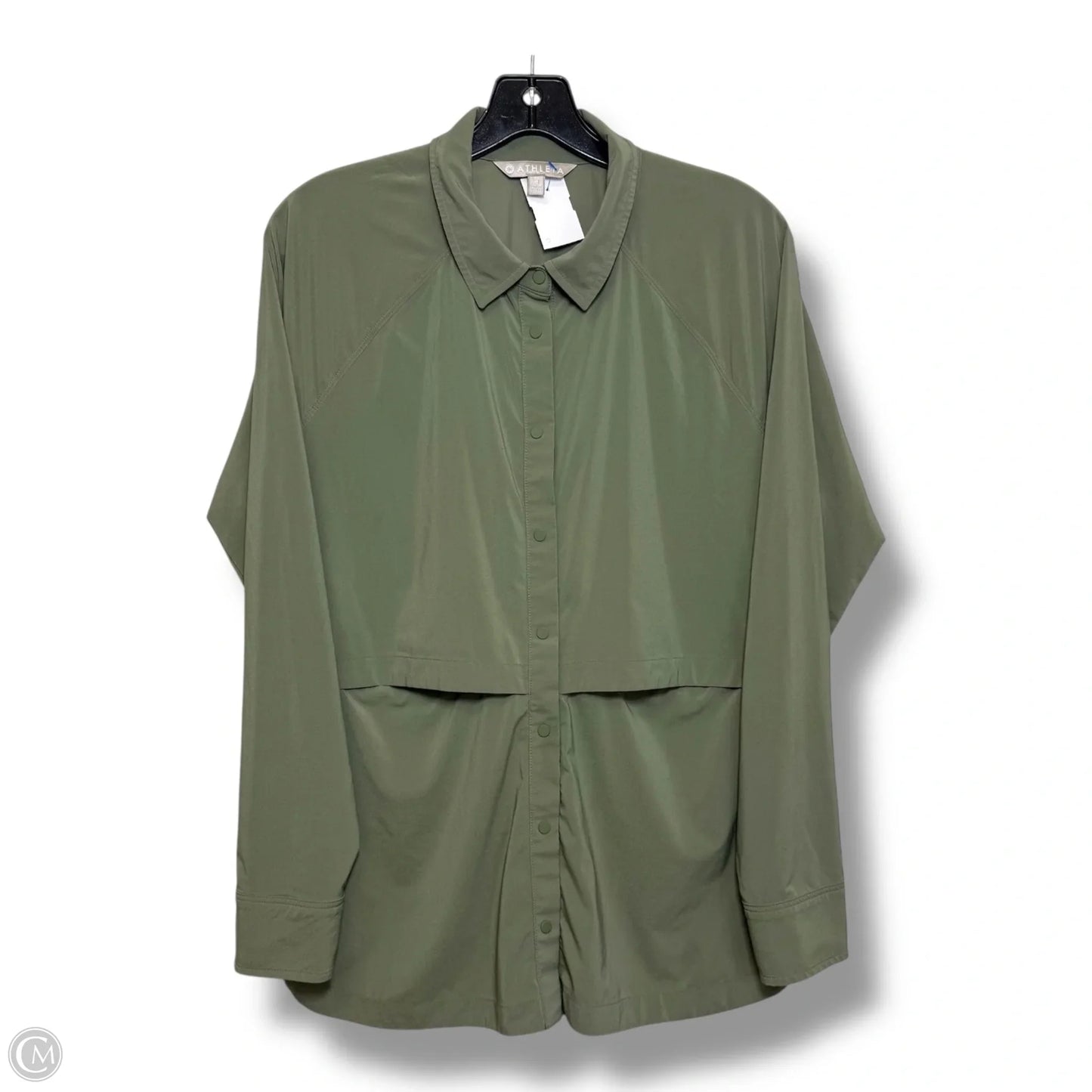 Top Long Sleeve By Athleta In Green, Size: M