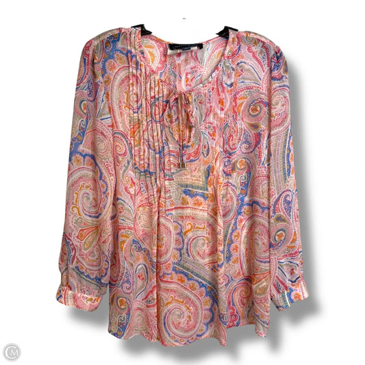 Blouse Long Sleeve By Tommy Hilfiger In Paisley Print, Size: S
